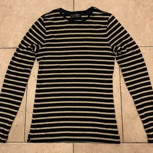 Lauren Ralph Lauren metallic striped long sleeve tee. Size. XS